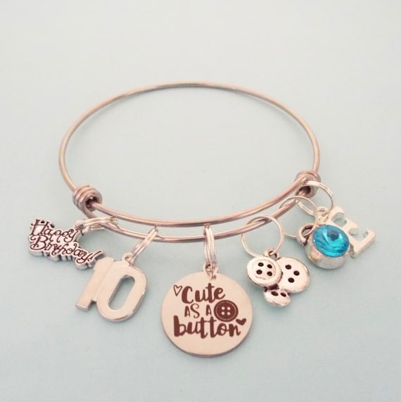 Cadeaux d'anniversaire pour elle, bijoux personnalisés, mignon comme un  bracelet à breloques bouton, cadeau enfant fait à la main, cadeau de bijoux  faits à la main pour enfant, fille -  France