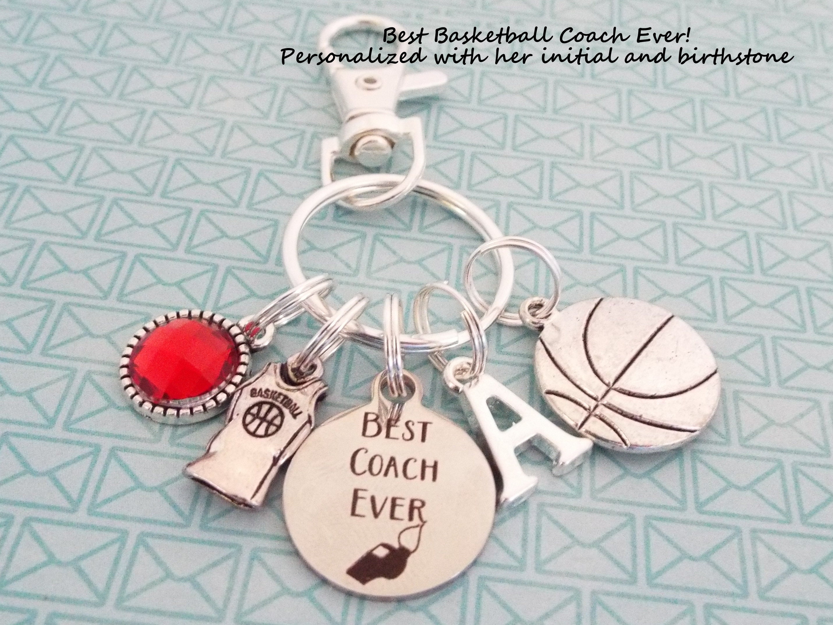 Basketball Coach Custom Keychain, Gift for Coach, Basketball Keychain