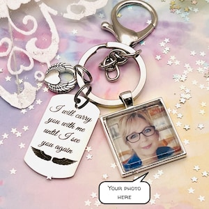 Handmade Memorial Photo Keychain: Sympathy Gift