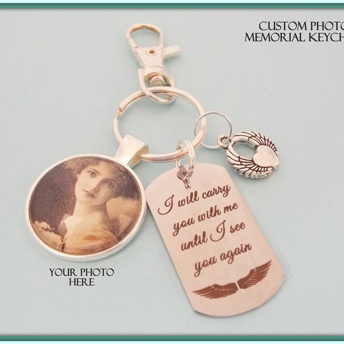 Memorial Gift Remembrance Gift Memorial Keychain Carried in My Heart Until We in 