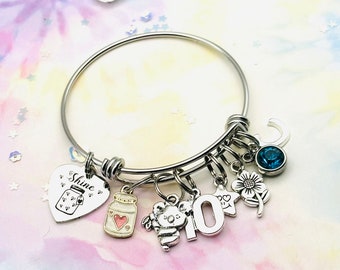 Personalized Silver Bracelet, Birthday Gift for Her,