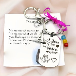 Sisters by Heart Keychain: Personalized BFF Gift with Initial