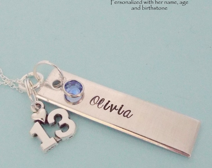 Name Bar Necklace, Teen Girl Gift, Custom Name Necklace, Gift for Girl, Personalized Gift for Her, Girls Birthday Gift, Handmade Jewelry