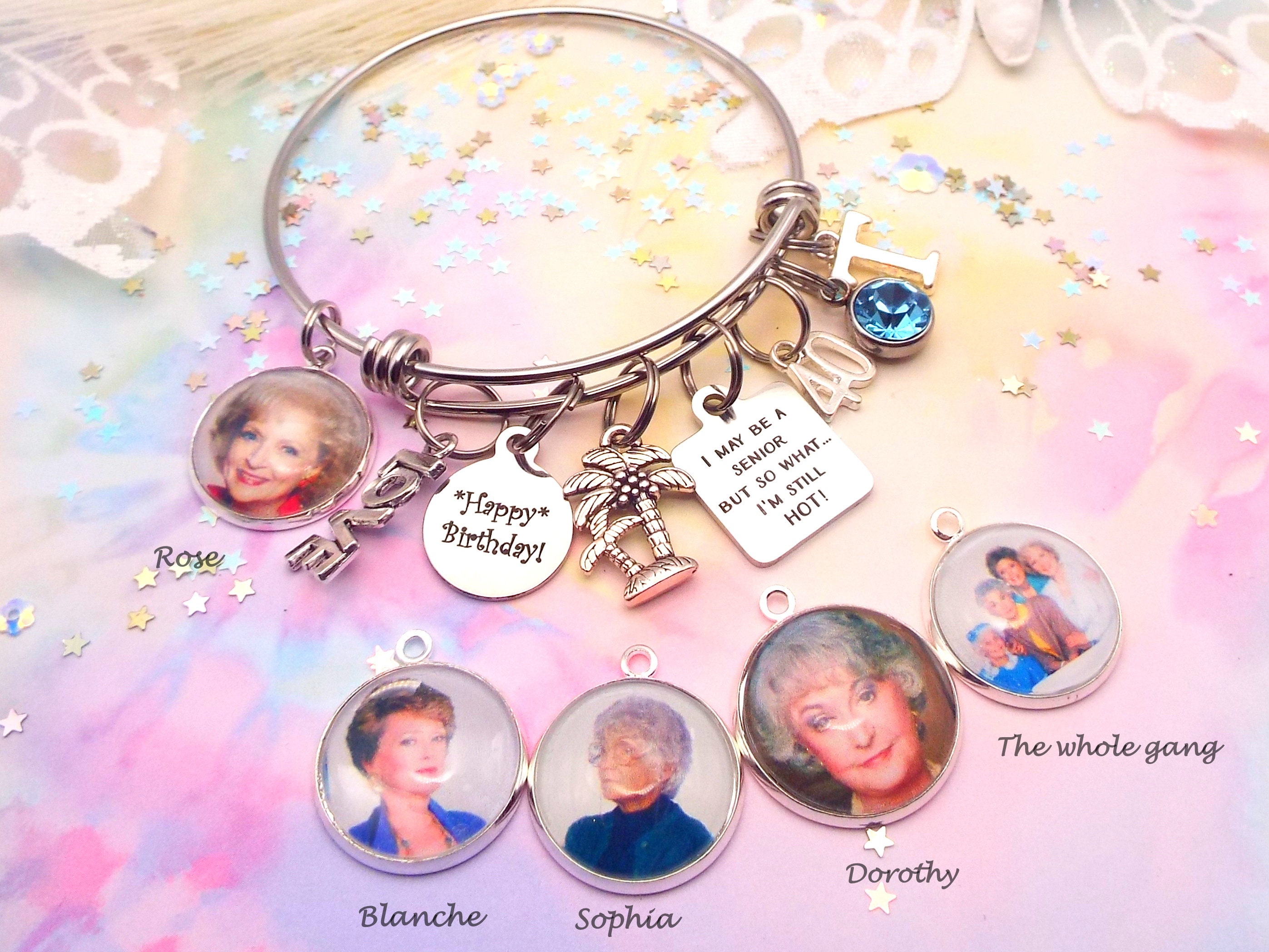 Golden Girls Charm Bracelet, 60th Birthday for Mom, 70th Birthday Gift