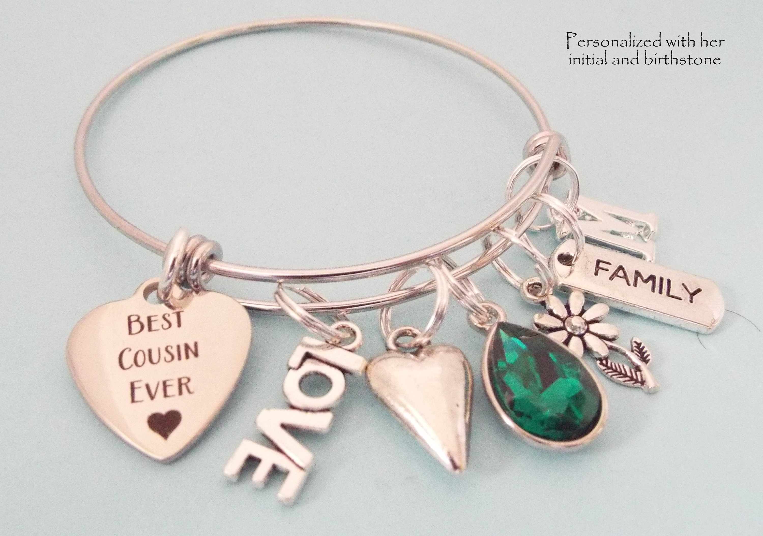 Cousin Birthday Gift, Personalized Gift, Gift for Her, Birthstone