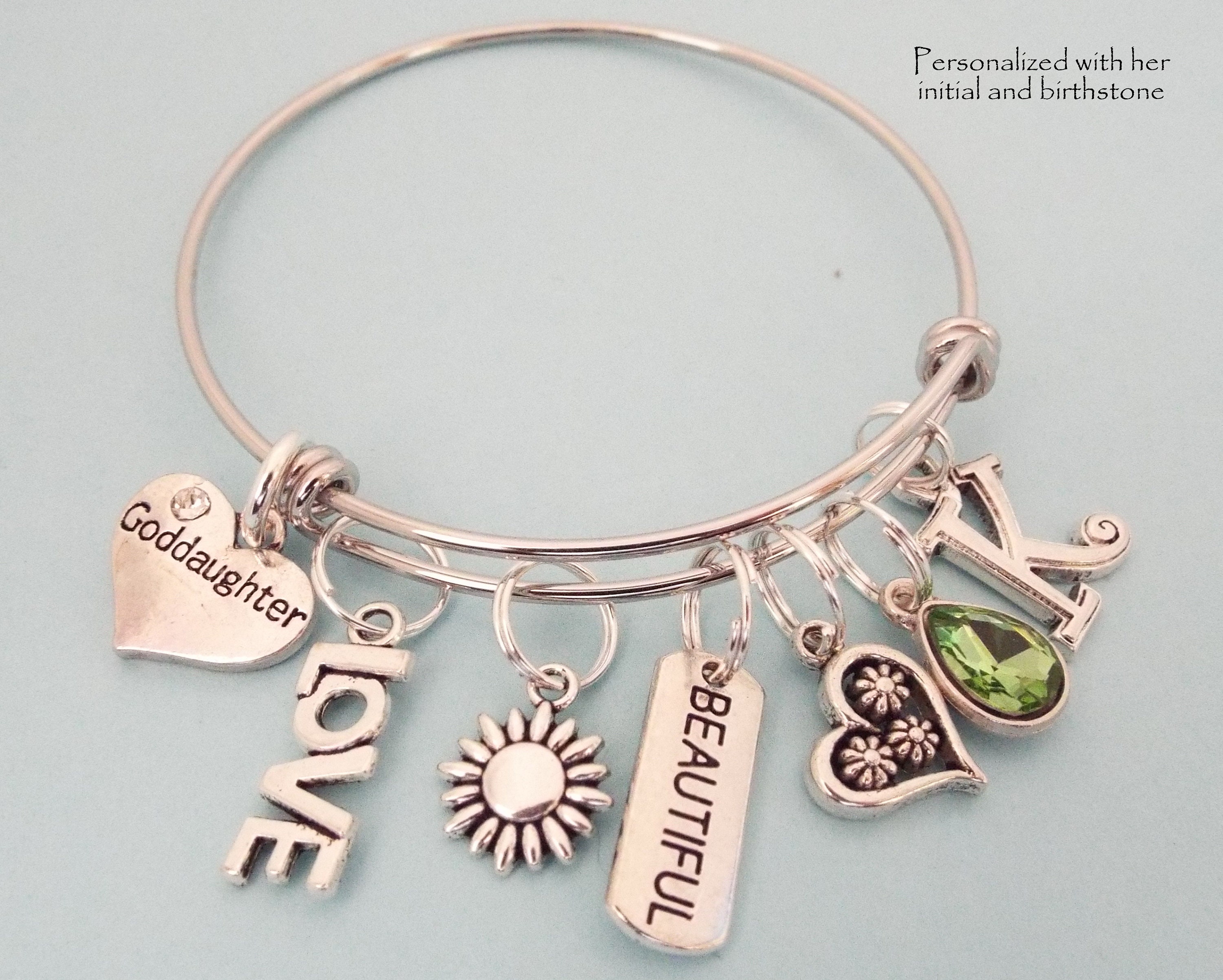 Goddaughter Gift, Goddaughter Charm Bracelet, Personalized Gift, Gift