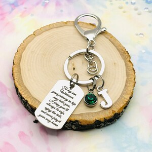 Personalized Son Keychain: Engraved Stainless Steel with Birthstone