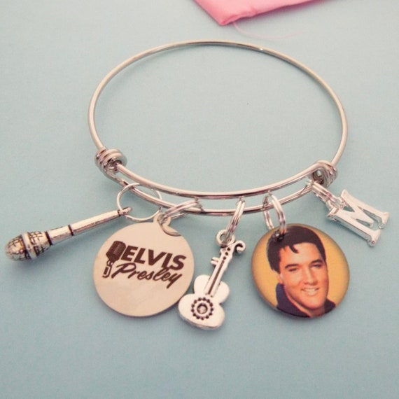 Elvis Fan Gift Elvis Presley Charm Bracelet Birthday Gift Etsy