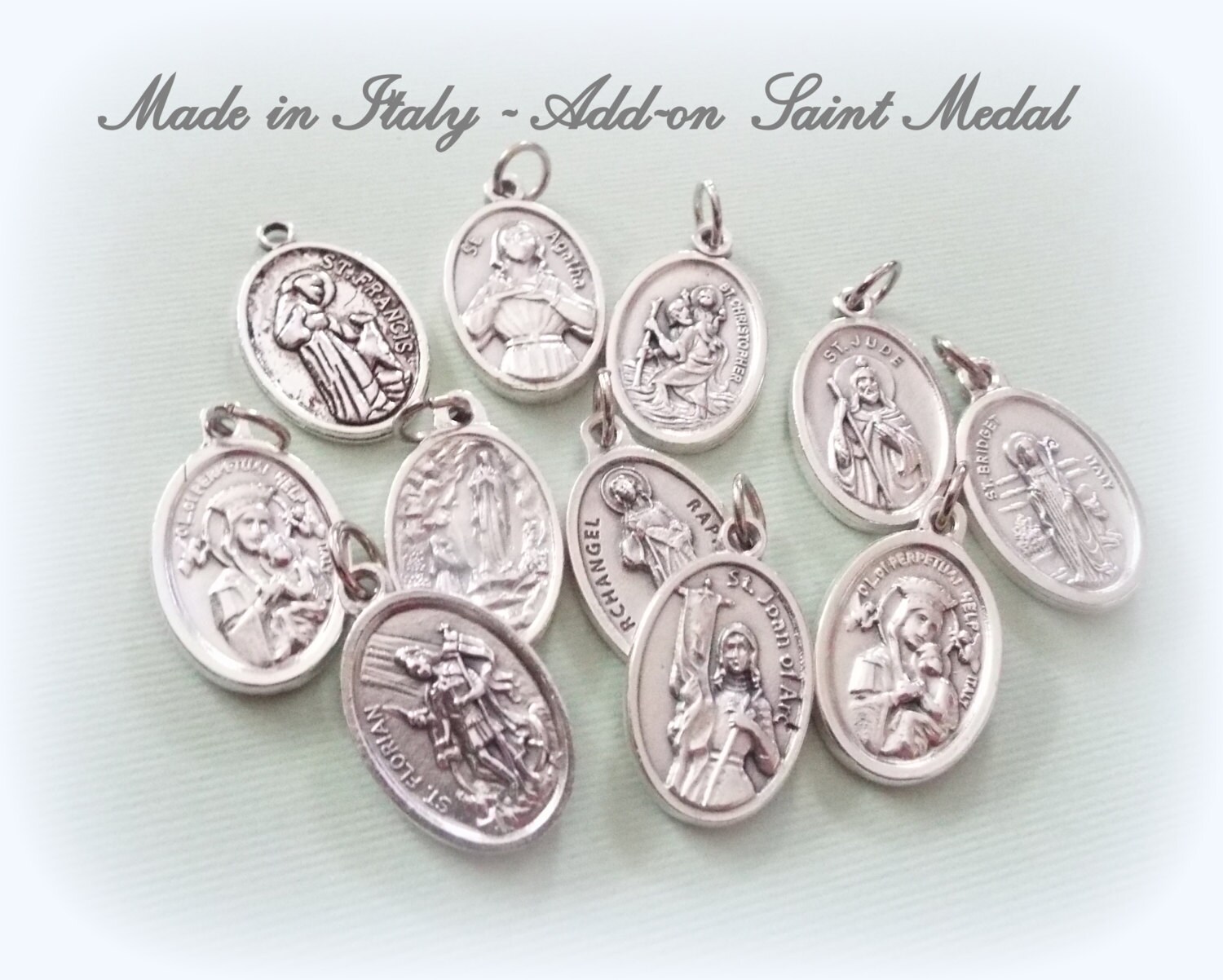 Add a Saint, Saint Charms Add on, St Francis, St Christopher, St Joan of Arc, St Florian