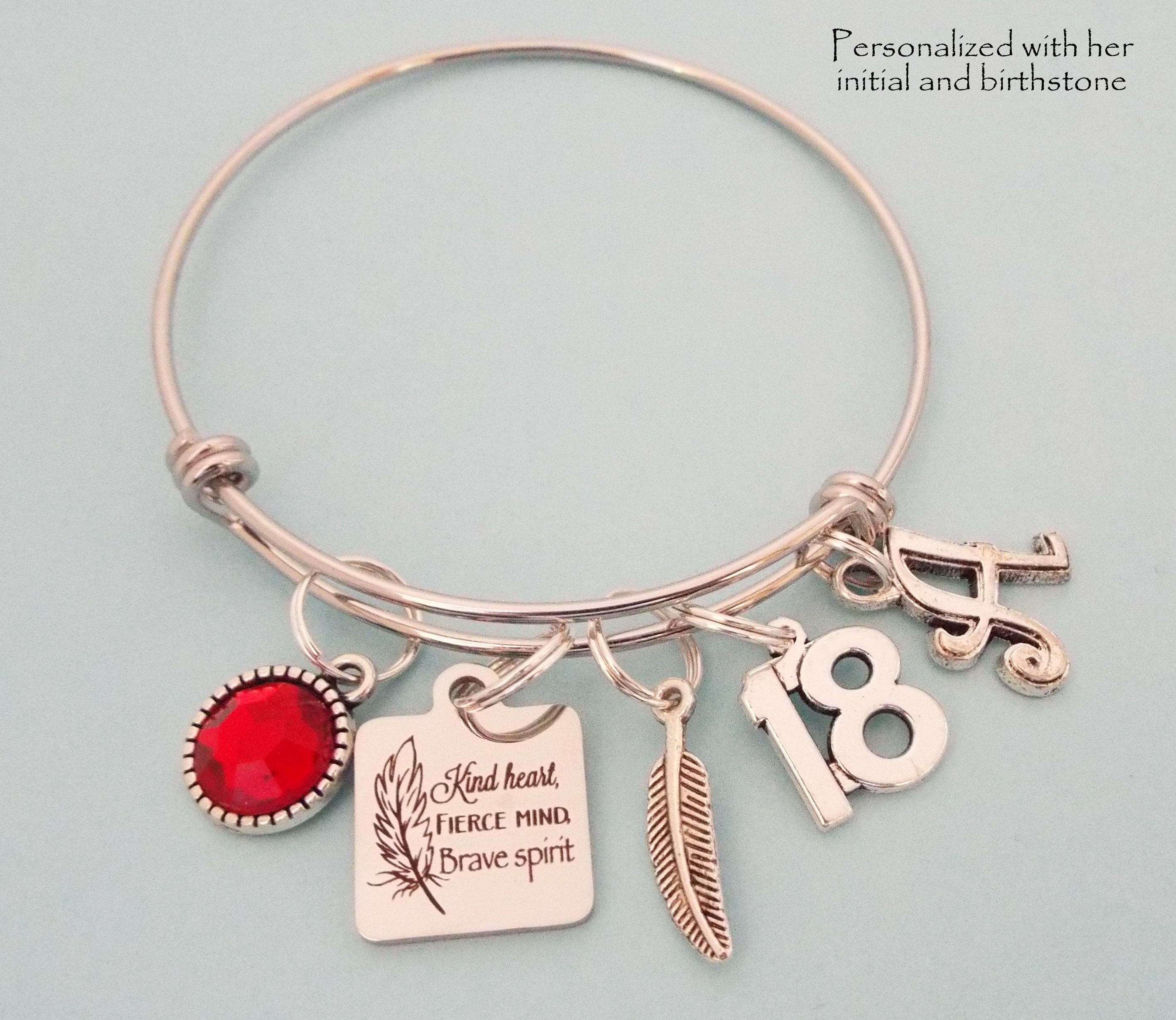 18th Birthday Charm Bracelet, Personalised Bangle, Daughter Granddaughter  Friend | eBay