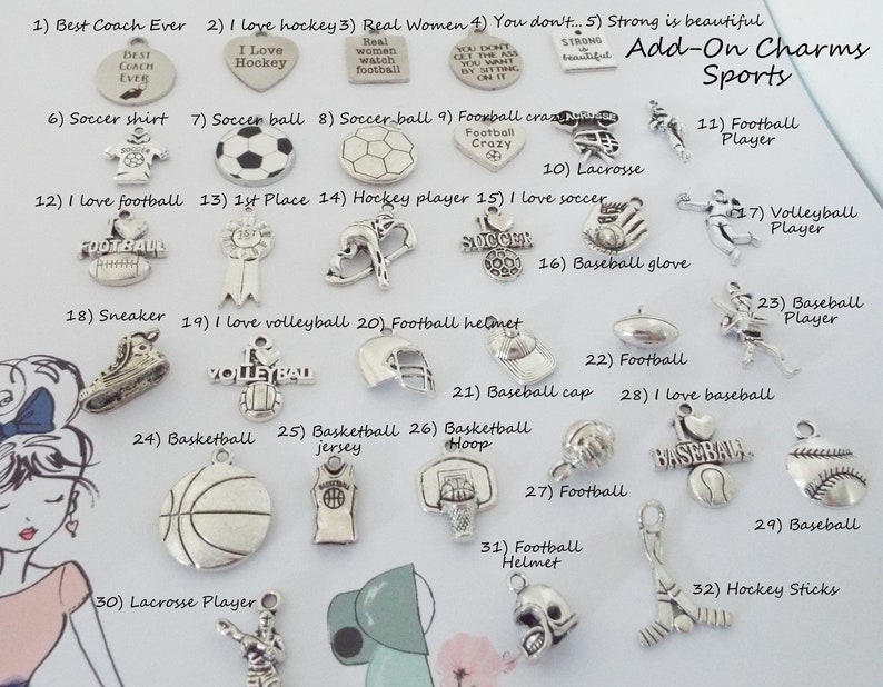 Sports Charms Add on Charms for Charm Bracelets Soccer Etsy