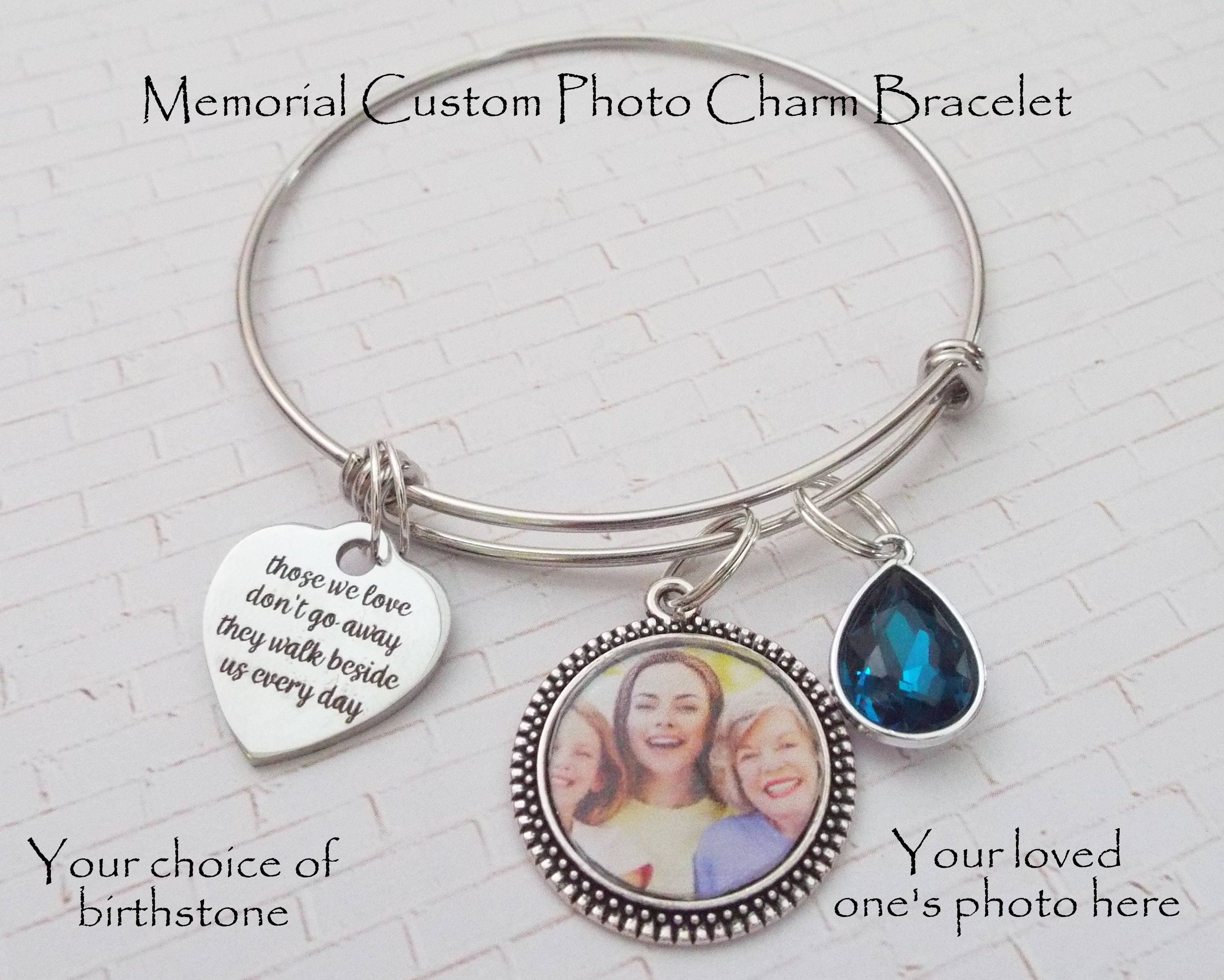 Memorial Jewelry, Custom Photo Memorial Bracelet, In Memory of Loved