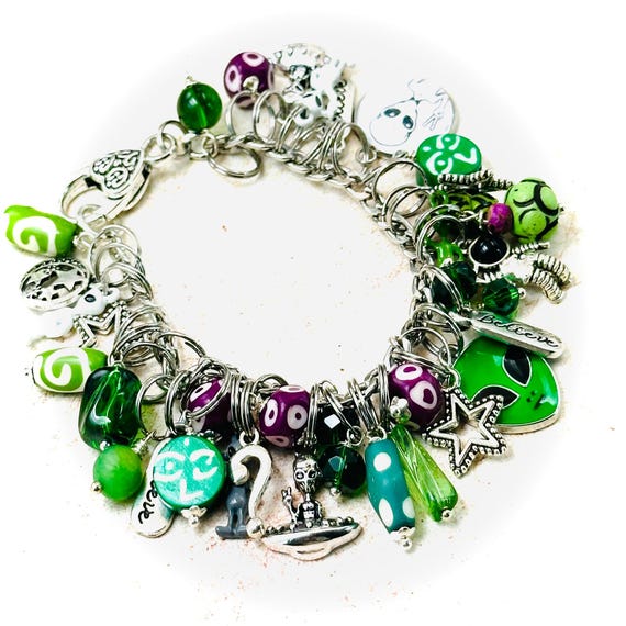 Breloque Pomme Gris Avec Fermoir Métal - Pour Création De Bracelets Et Bijoux Fantaisie
