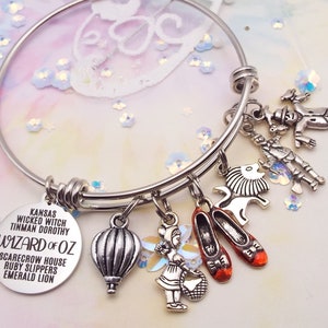 Wizard of Oz Charm Bracelet: Personalized Initial, Movie Jewelry