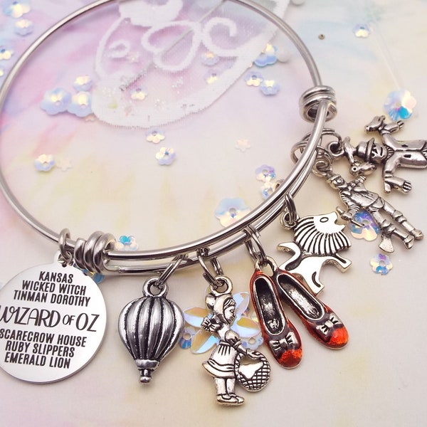 Wizard of Oz Gift, Personalized Gift, Charm Bracelet Movie Themed, Daughter Birthday Gift, Granddaughter Gift, Wizard of Oz for Her Birthday