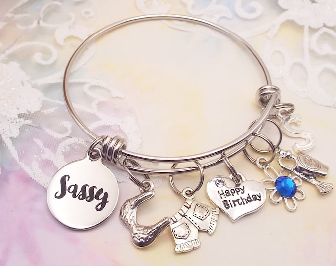 Sassy Girl Charm Bracelet | Gift for Girls Birthday | Daughter Gift for Birthday | Teen Birthday | Birthday Gift for Teenage Girl | Initial