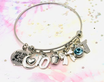 Love You to the Moon and Back Jewelry for 10 Year Old Girl, 10th Birthday Gift for Her, Handmade Jewelry, Personalized Initial Bracelet