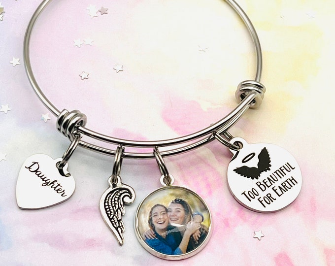 Memorial Gift, In Loving Memory, Loss of Daughter, Memorial Jewelry, Sympathy Gift, Loss of Loved One, Charm Bracelet, Gift for Her