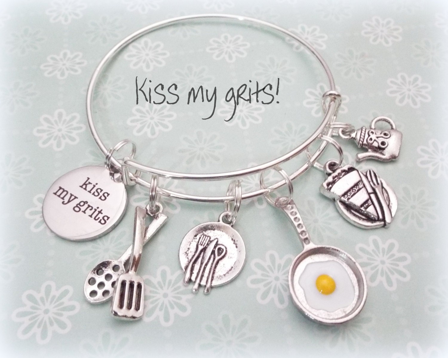Waitress Gift, Gift for Food Server, Foodie Charm Bracelet, Gift for