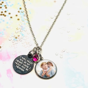 Custom Photo Memorial Necklace: Sympathy Gift for Loss of Parent