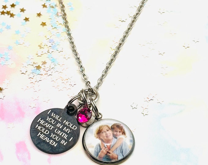 Memorial Gift, Sympathy Necklace for Loss of Parent, Personalized Gift, Memorial Jewelry, Gifts for Women, Custom Photo Necklace, Memory