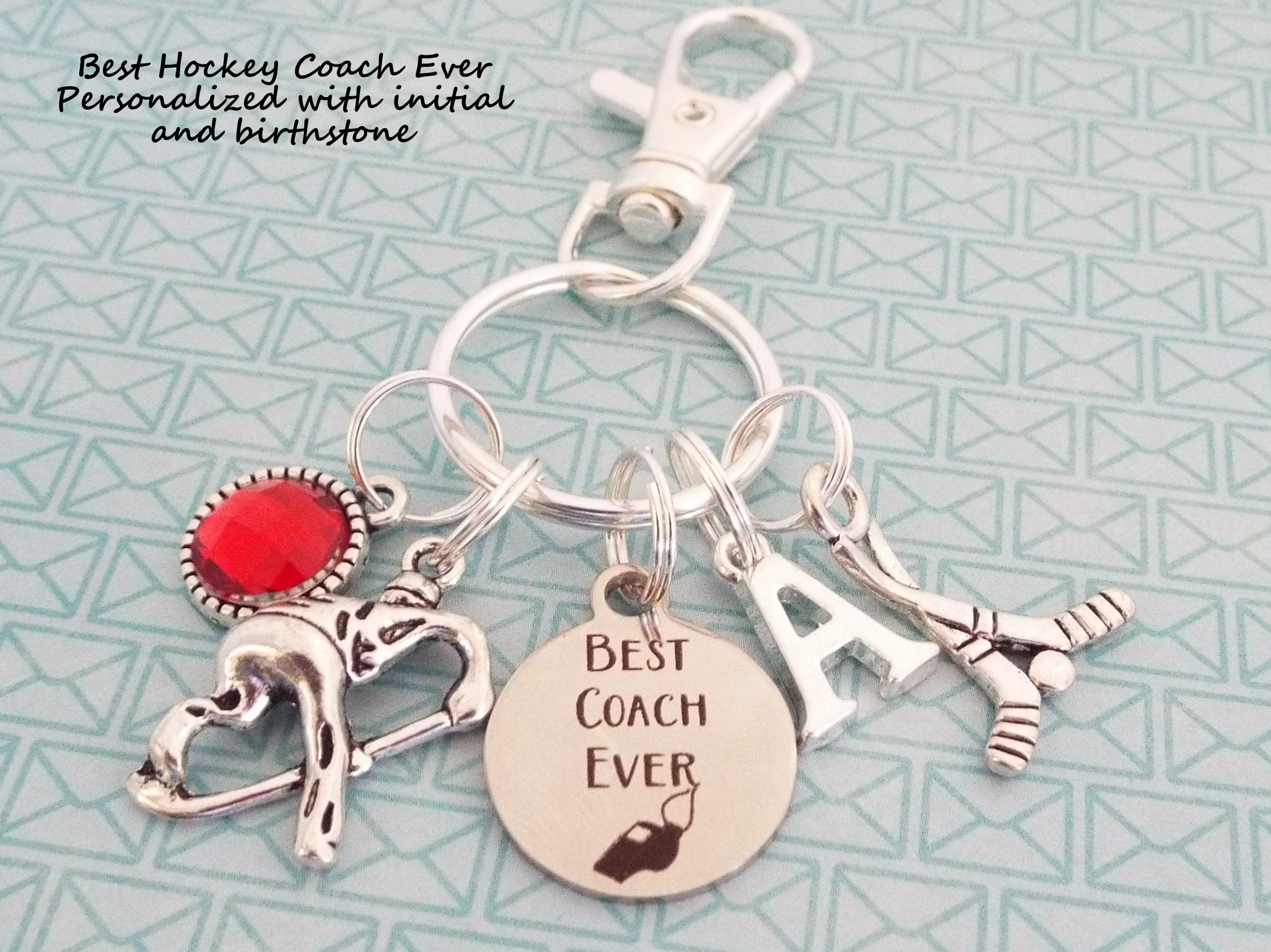 Hockey Coach Custom Keychain, Gift for Coach, Personalized Gift, Custom