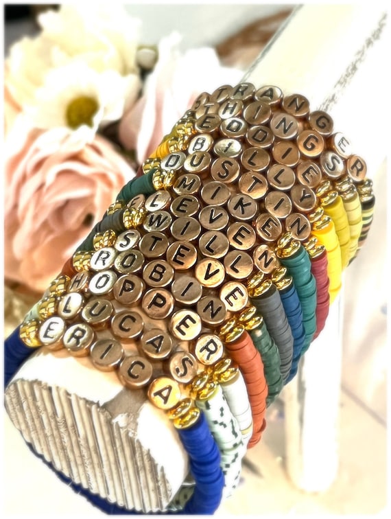 Stranger Things Name Bracelet: Heishi Clay Beaded Jewelry