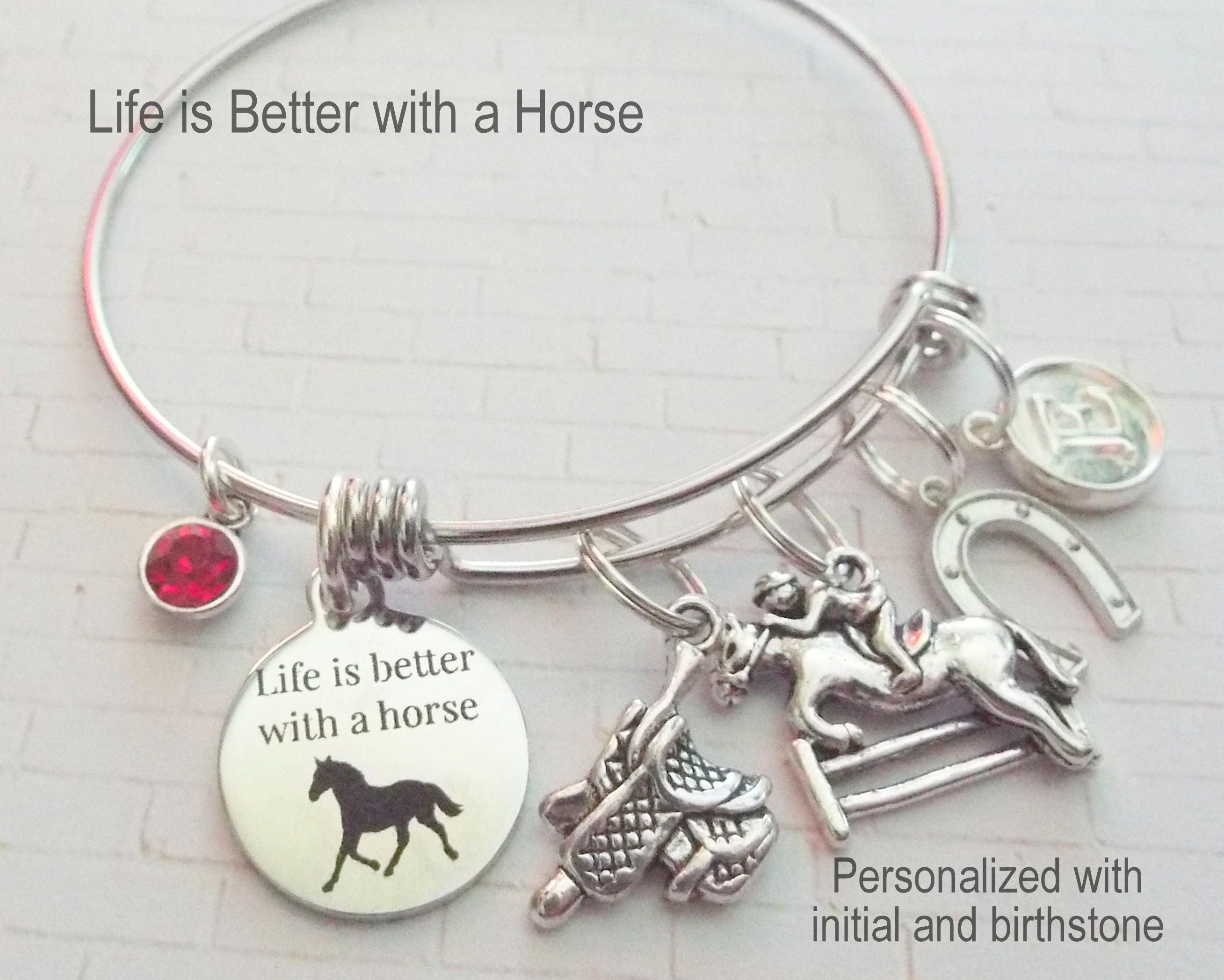 Horse Lover Gift, Equestrian Jewelry Gift, Equestrian Girl Gift, Horse Lover Charm Bracelet