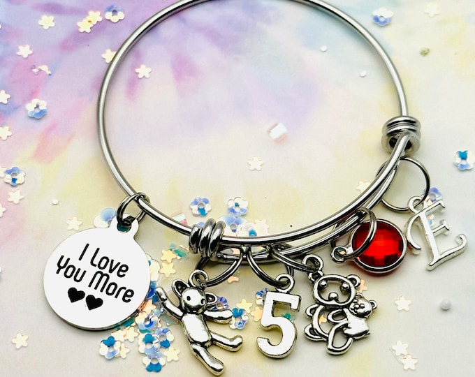 5th Birthday Gift for Girl | Charm Bracelet for 5 Year Old Girl Gift | Personalized Jewelry | Gifts for Daughter | Gift for Granddaughter
