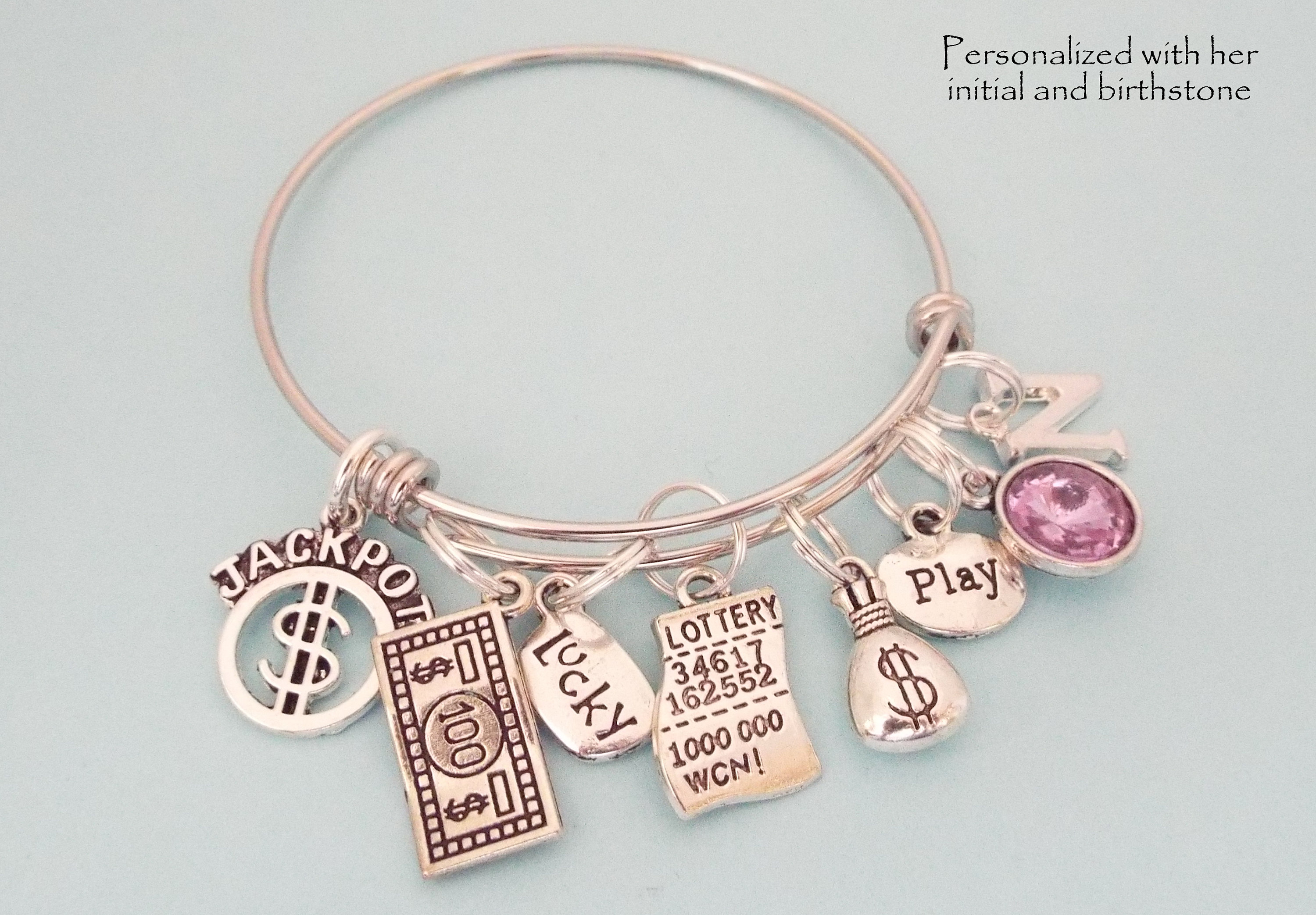 Casino Charm Bracelet, Love to Gamble Charm Bracelet, Las Vegas Gambler