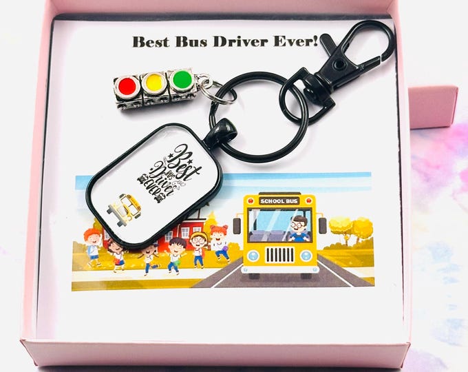 Bus Driver Gift, Back to School, Custom Keychain, First Day of School, Gift for Him, School Bus Driver Appreciation Gift, Retirement Gift