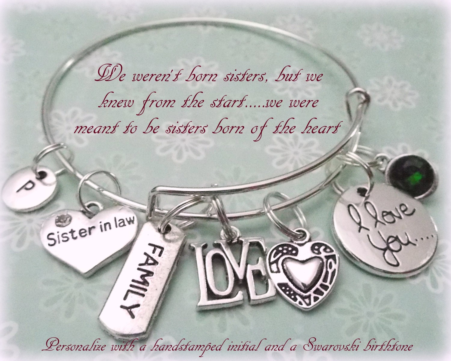Sister in Law Charm Bracelet, Gift for Sister in Law