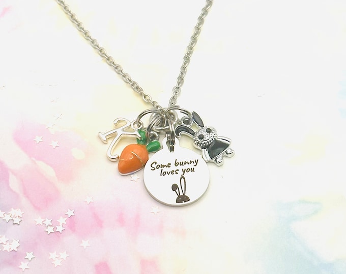 Bunny Jewelry, Charm Necklace, Handmade Gift, Gift for Young Girl, Personalized Gift, Bunny Lover, Girl's Birthday Gift, Granddaughter Gift