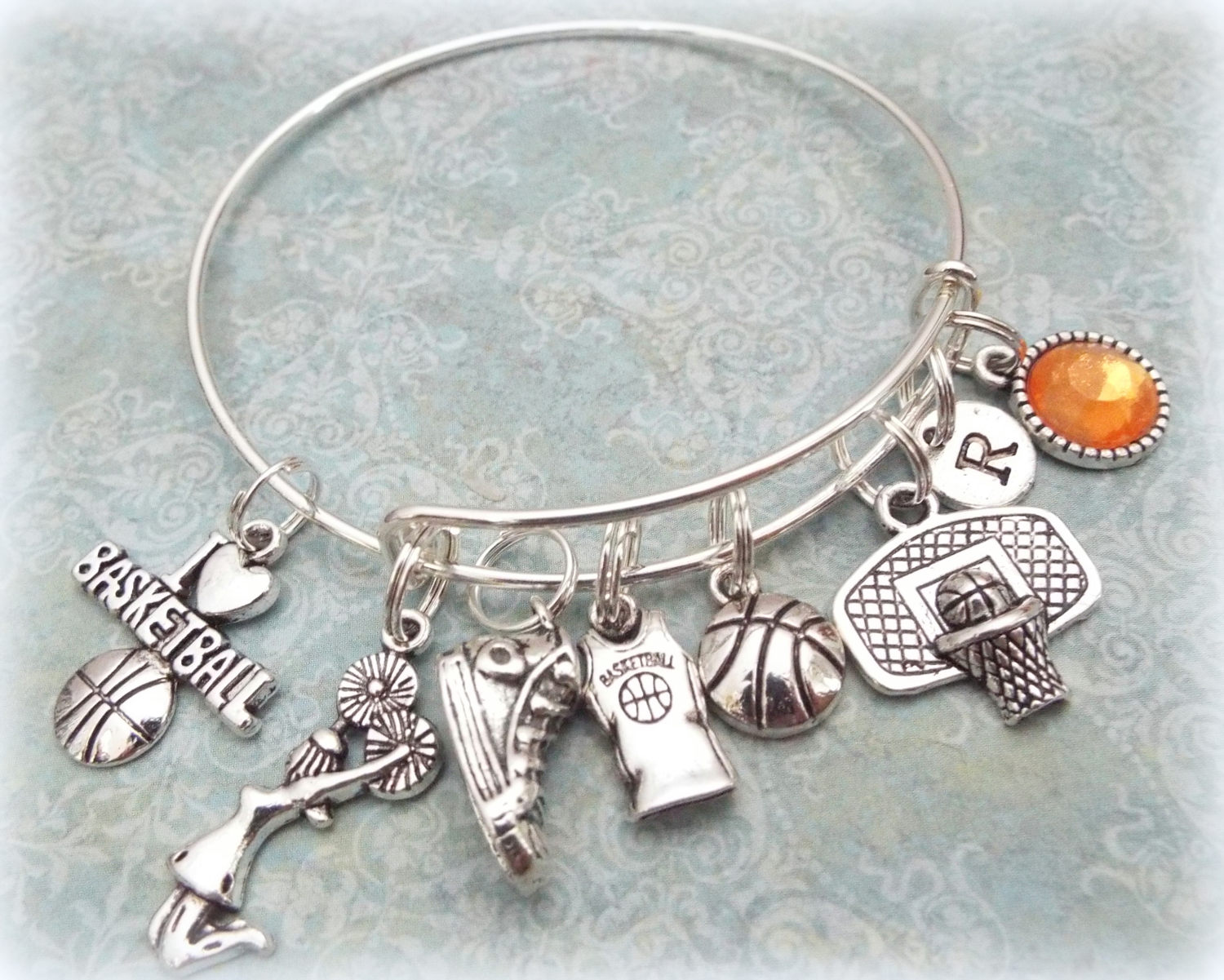 Girls Basketball Charm Bracelet, Gift for Basketball Player, Basketball