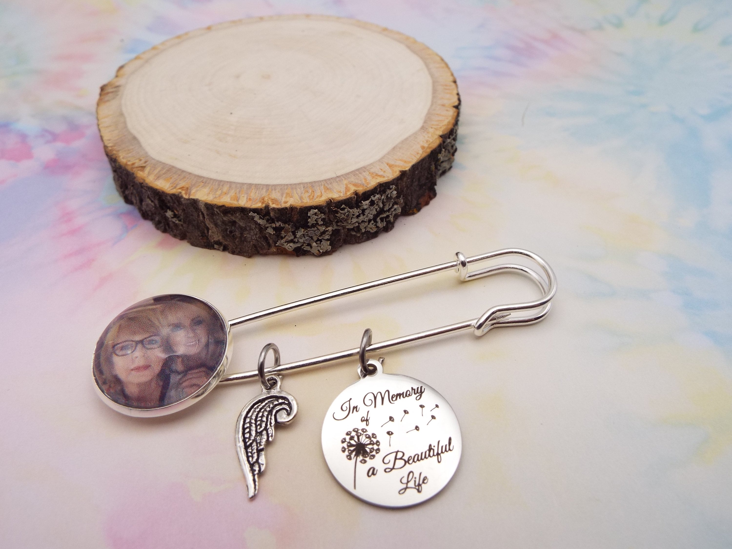 Sympathy Gift for Loss Loved One, Photo Memory Pin, Bereavement Gift