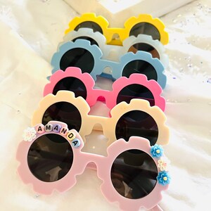 Personalized Kids Sunglasses: Floral Beaded Name Sunglasses