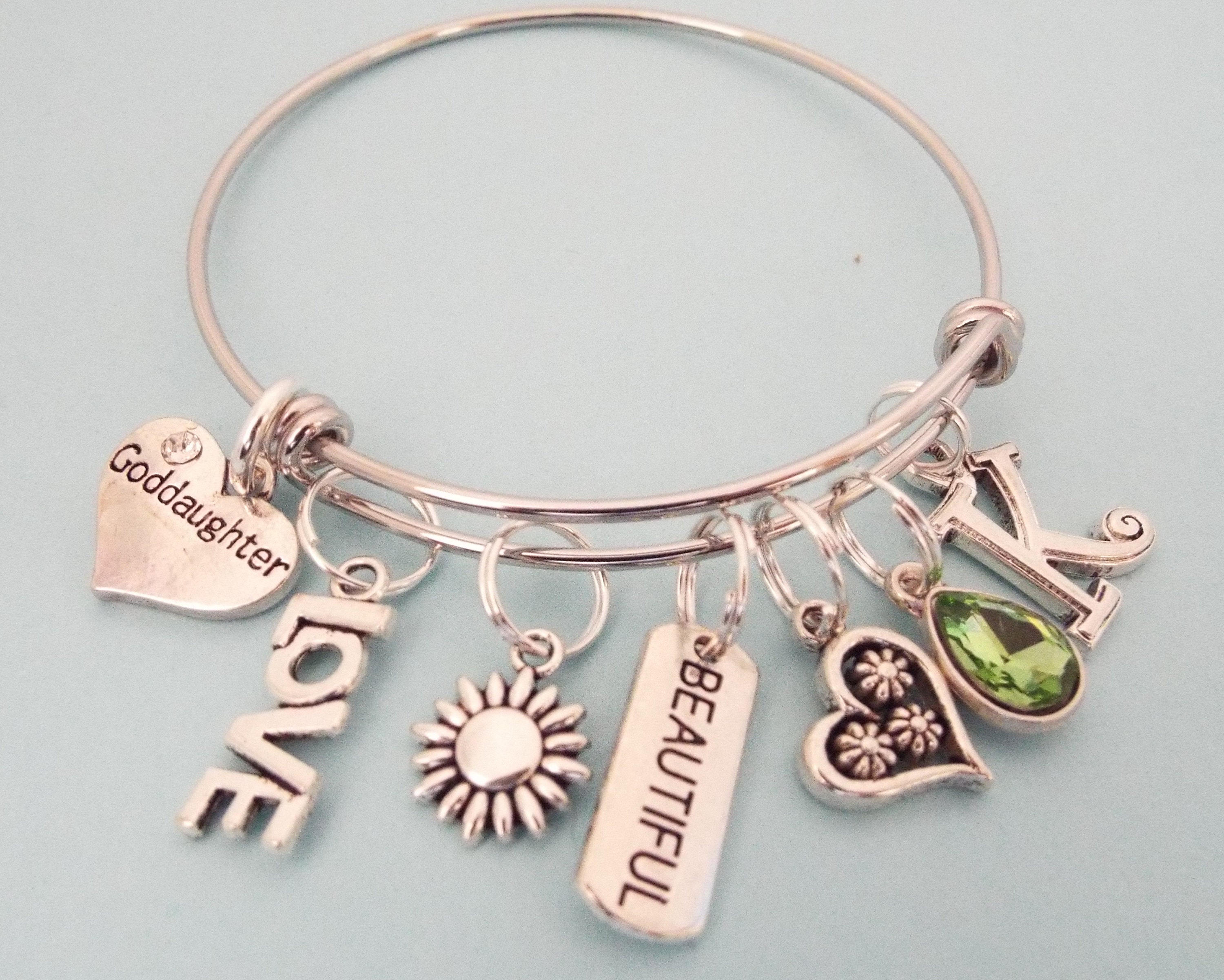 Goddaughter Gift, Goddaughter Charm Bracelet, Personalized Gift, Gift