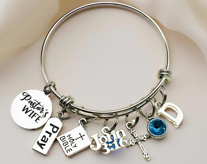 Pastor's Wife Charm Bracelet: Christian Faith Jewelry Gift