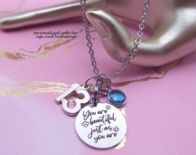 13th Birthday Gift for Daughter, Granddaughter Gift, Birthday for Niece, Birthstone Jewelry, Girl Turning 13 from Grandmother, Gift from Mom