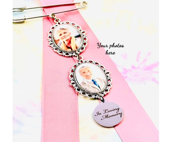 Bridal Bouquet Memorial Pin, Wedding Jewelry, In Loving Memory Lapel Pin, Groom Boutonniere, Wedding Dress Memory Pin, Mother of the Bride