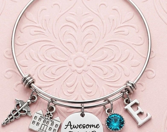 Medical Secretary Gift, Hospital Admin Assistant Charm Bracelet