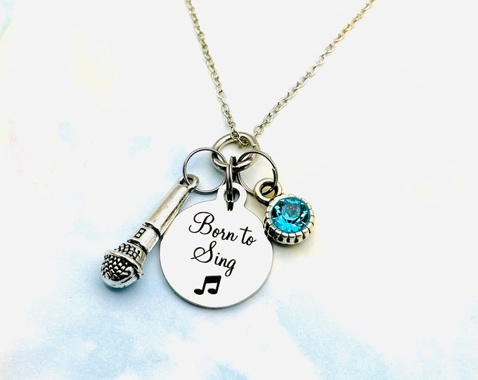 Born to Sing Necklace, Music Gifts for Women, Personalized Jewelry, Handmade Gift for Her, Music Themed Necklace with Gift Box, Womens Gifts