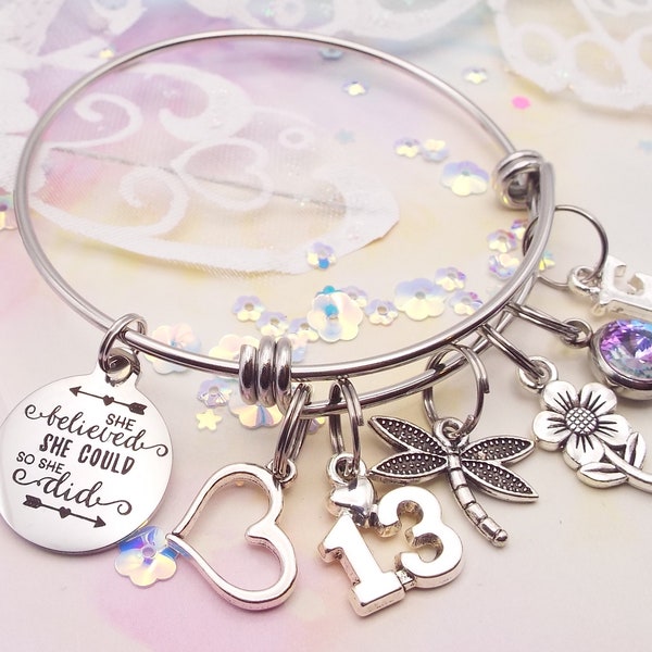 13e verjaardag bedelarmband: gepersonaliseerd cadeau tienermeisje