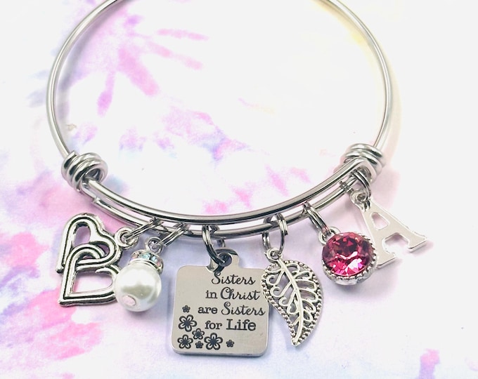 Christian Woman Gift for Her, Personalized Gift for Friend, Custom Jewelry Gift for Sister, Religious Jewelry, Custom Birthstone Initial