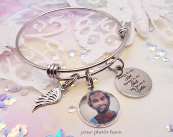 Memorial Photo Charm Bracelet: Sympathy Gift for Loss of Brother