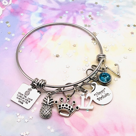 12th Birthday Gift for Girl, Charm Bracelet for 12 Year Old, Handmade Gift  Idea, Personalized Gift for Her, Birthday Party Gift 