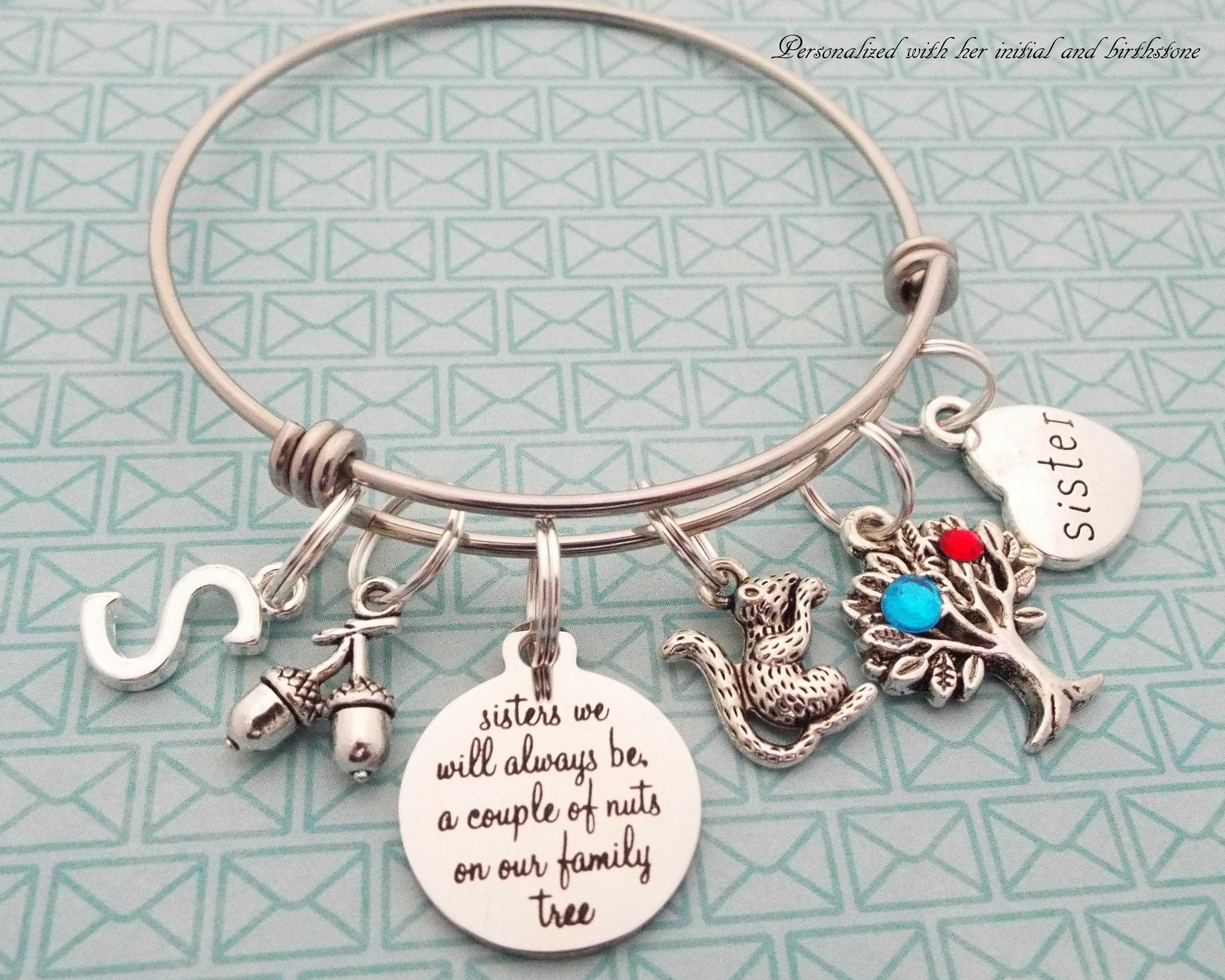 Sister Gift Charm Bracelet, Sister Birthday, Personalized Gift, Gift