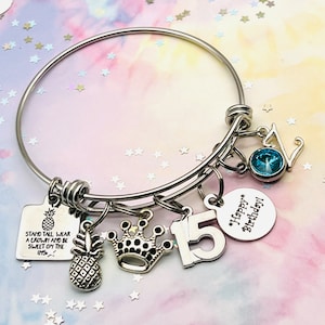 15th Birthday Girl, Teenage Birthday Charm Bracelet, Girl Turning 15 Birthday Gift, Personalized Gift, Custom Jewelry, Gift for Her
