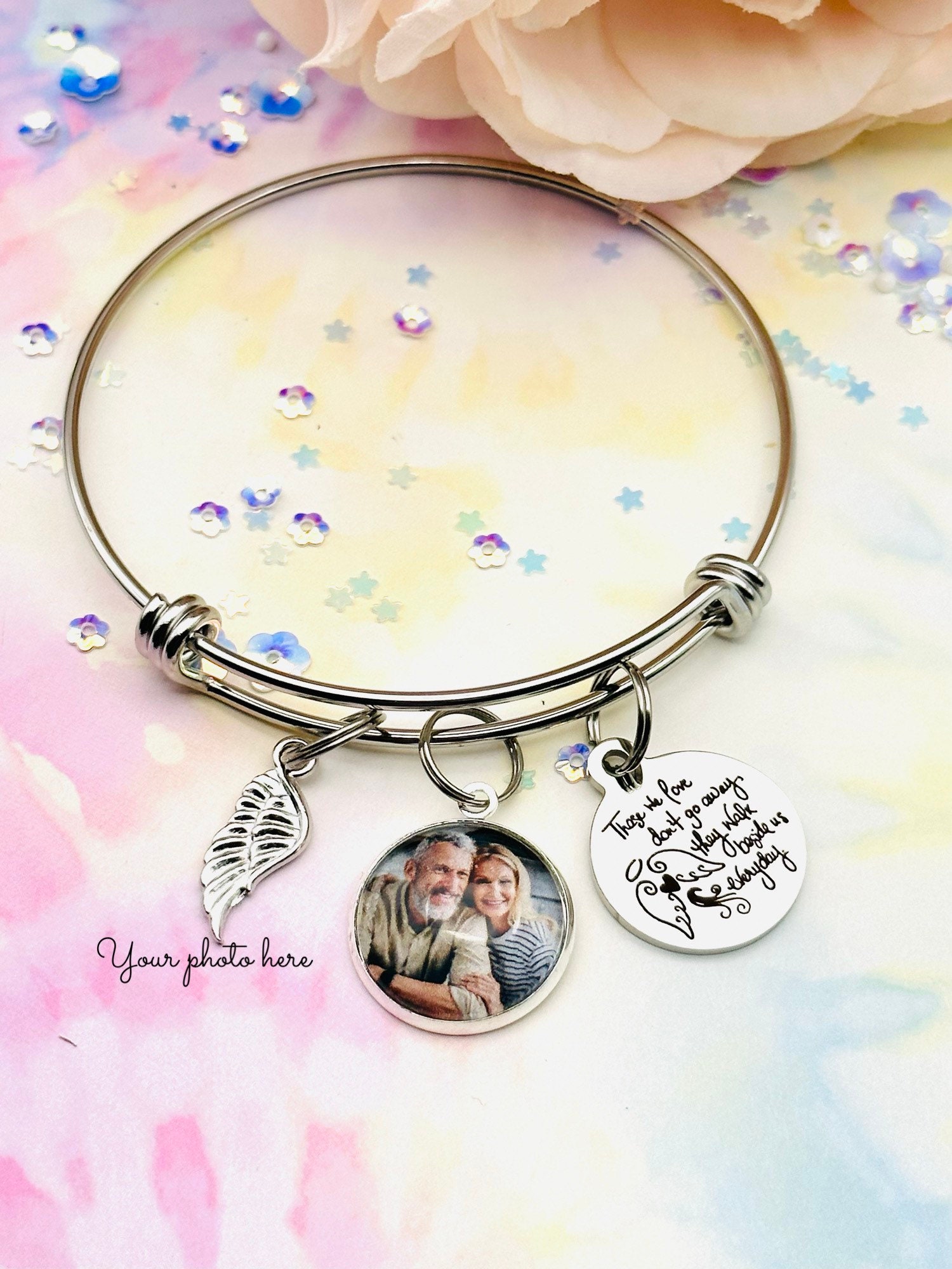 Memorial Gift-Bangle Bracelet-Custom Photo Remembrance Jewelry-Loss –  Sugartree and Company