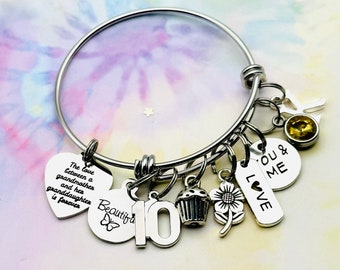 Grandmother to Granddaughter Charm Bracelet: Birthstone Initial Jewelry
